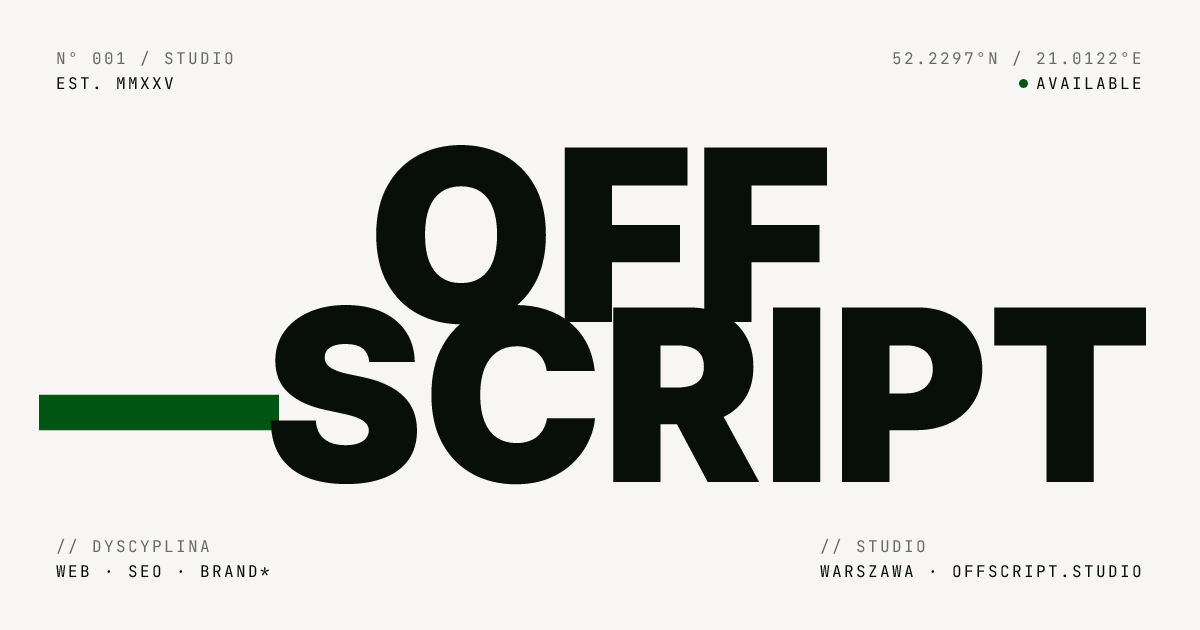 OFF-SCRIPT / Studio projektowe